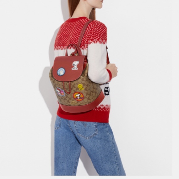 Coach Coach X Peanuts Dempsey Drawstring Backpack With Patches - Picture 2 of 6
